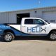 Helix construction partial truck wrap